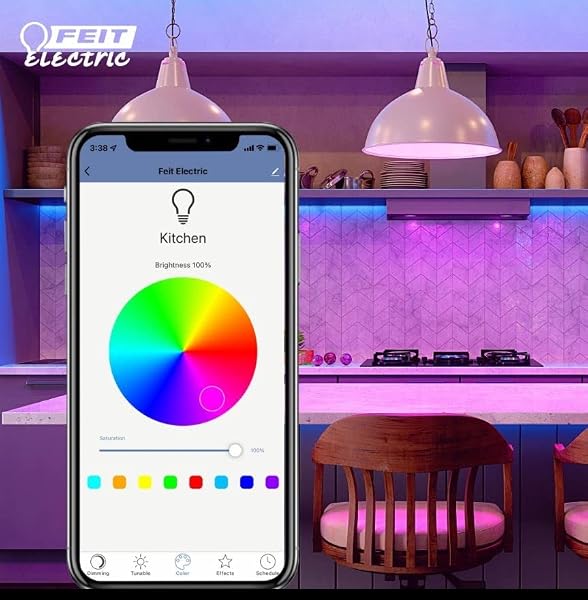 FEIT ELECTRIC A19 SMART LED LIGHT BULB, 60W EQUIVALENT, DIMMABLE, RGBW COLOR CHANGING, ALEXA & GOOGLE HOME COMPATIBLE, 2.4GHZ WI-FI ENABLED, 800 LUMENS, 25,000-HOUR LIFETIME, OM60/RGBW/CA/AG/6, 6-PACK