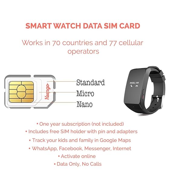 Keepgo - Tarjeta SIM para Reloj Inteligente, GPS para niños ...
