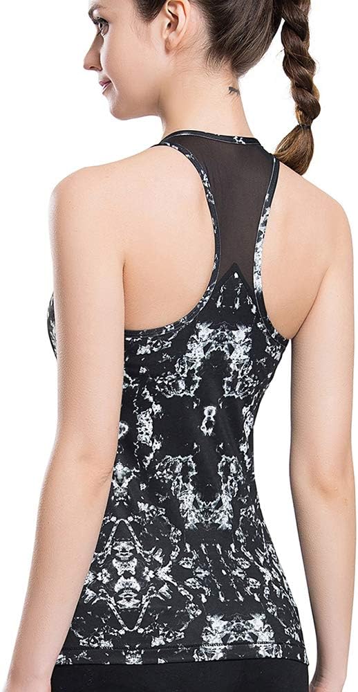 Campeak Sports Tank Top,Women's Performance Stretch Quick Dry Yoga Workout Runing Racerback Tank with Removeable Pads