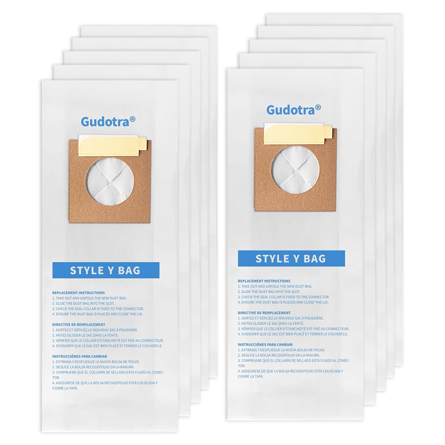 Photo 1 of 10 Pack Type Y Vacuum Dust Cleaner Bags Replacement to Hoover WindTunnel Upright Cleaner Style Y, Z, YZ Paper Bags Replace Part 4010100Y Green