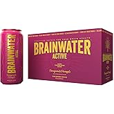 BrainWater Active, Water for Clean Energy, Workout & Focus Support, Gluten Free, Zero Sugar Drinks with Alpha GPC, Vitamin C & B, Organic Green Tea Caffeine, Pomegranate Pineapple, 8 Pack