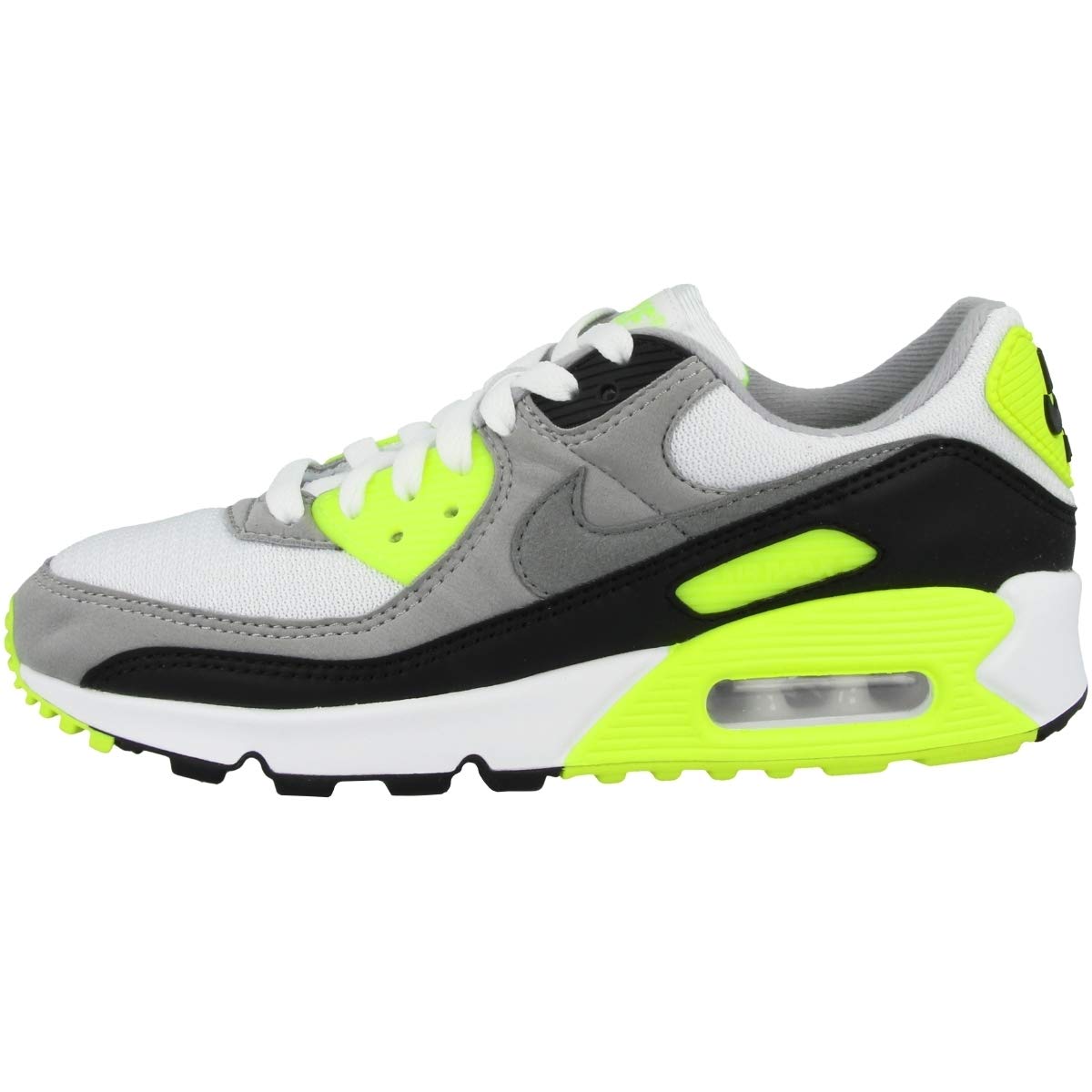 NIKE Women's W Air Max 90 Running Shoe, White Particle Gray Volt Black, 6 UK
