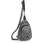 Wrangler Western Crossbody Sling Bags for Women Backpack Chest Bag for Travel, Daily Use, and Gifts - Leopard and Cow Print
