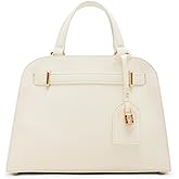 Anne Klein Womens Belted Small Satchel with Convertible Strap, Anne White