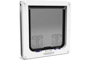 Cat Mate 4-Way-Locking Large Cat Flap (221) - Secure Lockable Door for Large Cats and Small Dogs, Easy to Install and Use, for UPVC/Metal, Wall and Wood, White