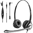 Wantek Cell Phone Headset with Microphone Noise Cancelling, Wired 3.5mm Computer Headphone for iPhone Samsung Android PC Laptop Tablet Skype Call Center Home Office, Ultra Comfort(F602J35)