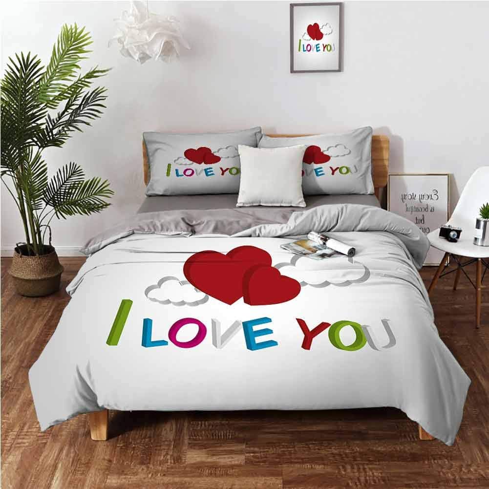 I Love You Bedspread Coverlet Set, 3 Piece (1 Duvet Cover