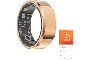 GenXenon Fitness Tracker Smart Ring,Step Counter,Heart Rate Blood Oxygen Sleep Tracker Health Ring, 5ATM Waterproof Long Battery Life Smart Rings Compatible with iOS & Android