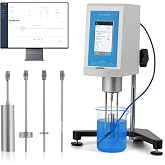 Bonvoisin Digital Rotary Viscometer 10-2,000,000mPa.S Touch Screen Viscosity Meter with 4 Rotors and Temperature Probe &plusmn;1% Accuracy 100-240V (NDJ-8T)