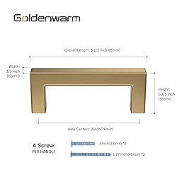 goldenwarm 30 Pack Champagne Bronze Cabinet Pulls