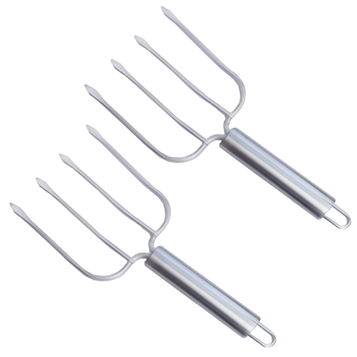 Stainless Steel Turkey and Poultry Lifters Set of 2. - Four Needle Meat Fork, Professional Roaster Poultry Fork, Carving Forks, Transfer Chicken or Ham Easily