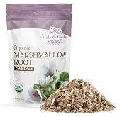 Halo Naturals Organic Marshmallow Root Cut &amp; Sifted, 4 Ounces (Althaea officinalis) USDA Certified | Resealable Pouch| Packaged in The USA (Pack of 1)