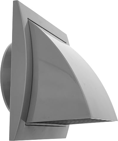 Repa Market Grey 4 Inch Indoor Outdoor Exhaust Hood with Rain Flap 6x6
