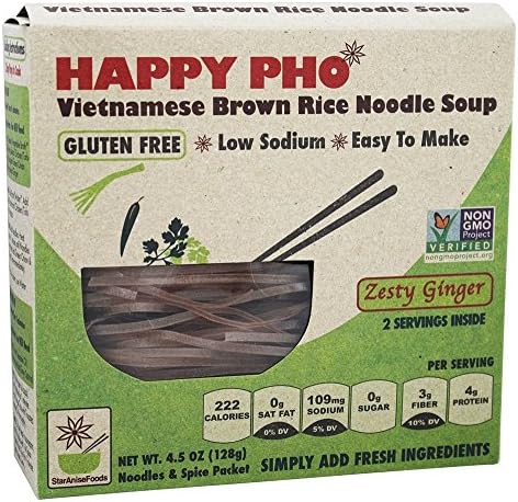 Happy Pho Zesty Ginger Brown Rice Noodle Soup, 6 oz