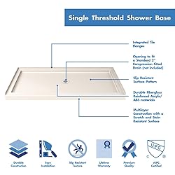 DreamLine SlimLine 36 in. D x 60 in. W x 2 3/4