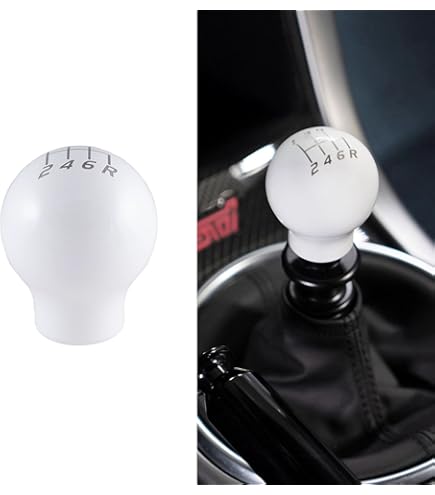 Amazon.com: 10x1.25mm Thread 6 speed JDM Drift White Shift Knob