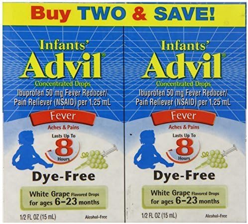 Advil Infants' Fever, Concentrated Drops, White Grape Flavored, .5 Oz. (2 Pack) by Pfizer Consumer Healthcar
