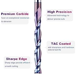 SpeTool Upcut Spiral Router Bits Extra Long 4 Inch
