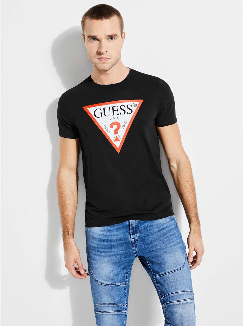 guess originals oversized triangle logo tee