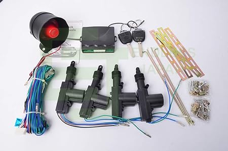 Amazon 鈴木 豊田 本田 日産車用キーレスエントリーキットアンサーバック アクチュエーター4本付 サイレン1個 カバー付きリモコン2個セット C 並行輸入品 内装パーツ 車 バイク