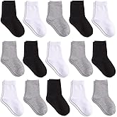 WAFUZI Boys Socks, 15 Pack Toddler Kids Crew Athletic Socks Soft Half Cushion Calf for Youths Little Big Boy Girls Sport