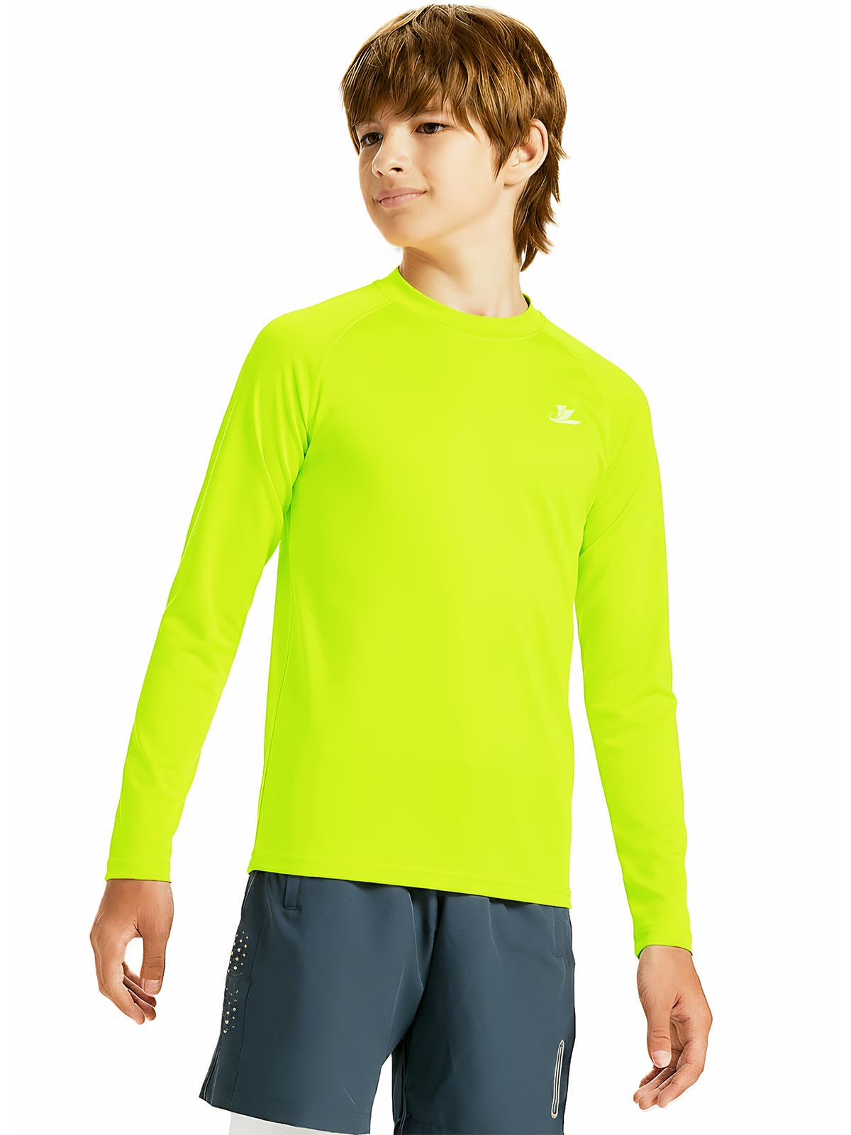 DEVOROPA Youth Boys Compression Thermal Shirt Long Sleeve Fleece Baselayer Soccer Baseball Undershirt Neon Yellow M Image DEVOROPA Youth Boys Compression Thermal Shirt Long Sleeve Fleece Baselayer Soccer Baseball Undershirt Neon Yellow M Image