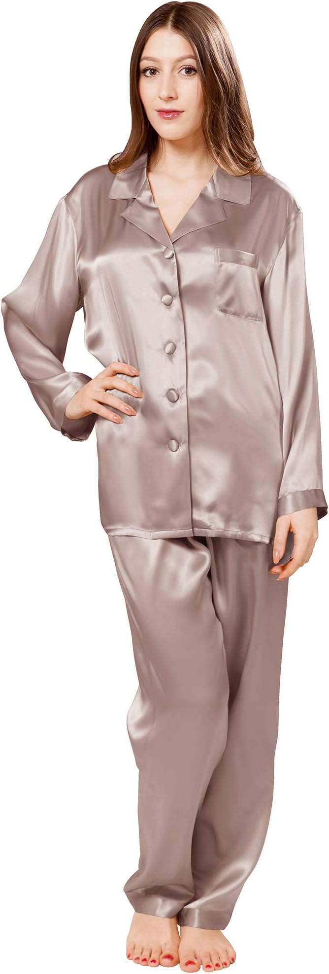 100% Silk Pyjama for Women, Silk Sleepwear, 22 Momme Mulberry Silk