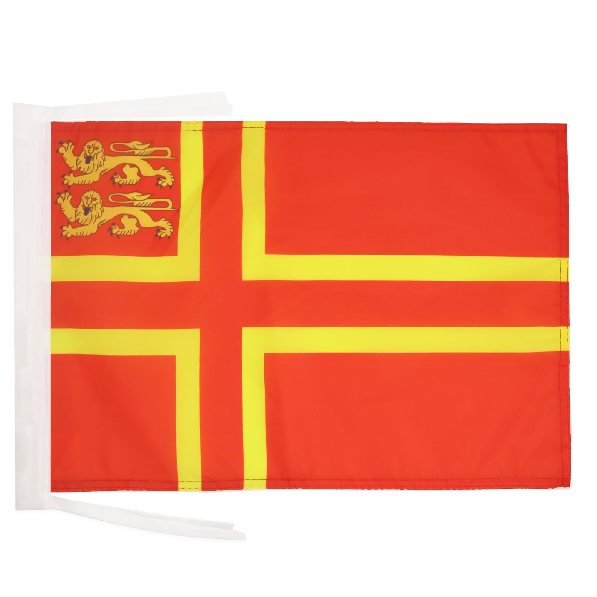 AZ FLAG - Normandy Saint Olaf Cross 2 lions Flag - 18'' x 12'' - 100% Polyester Normandy Province of France Small Banner with Two Cords - Fade Resistant - Vivid Colors - 18x12 in - 45x30 Cm