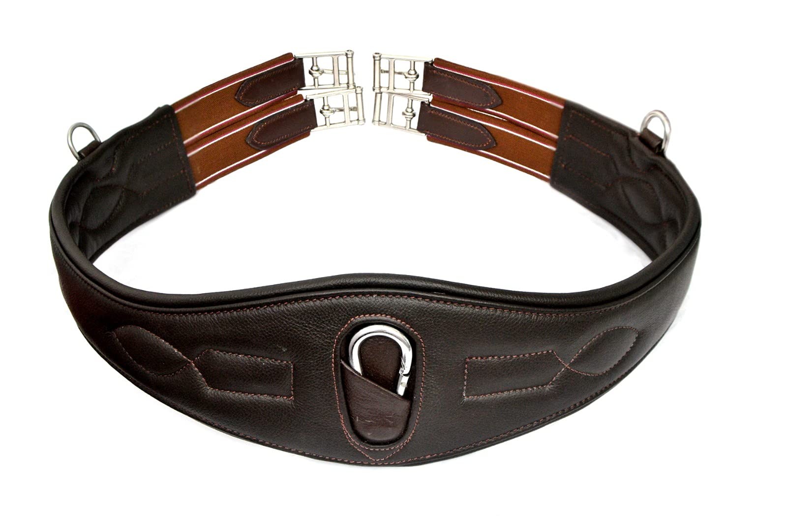 Equipride ALL PURPOSE GIRTH SUPERSOFT ANATOMICAL GIRTH MADE ON COW LEATHER (120 cm, Brown)