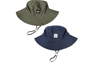BUCAUM Baby Toddler Sun Hat,Kids Summer Smile Face UPF 50+ Beach Bucket Hat for Boys Girls Children