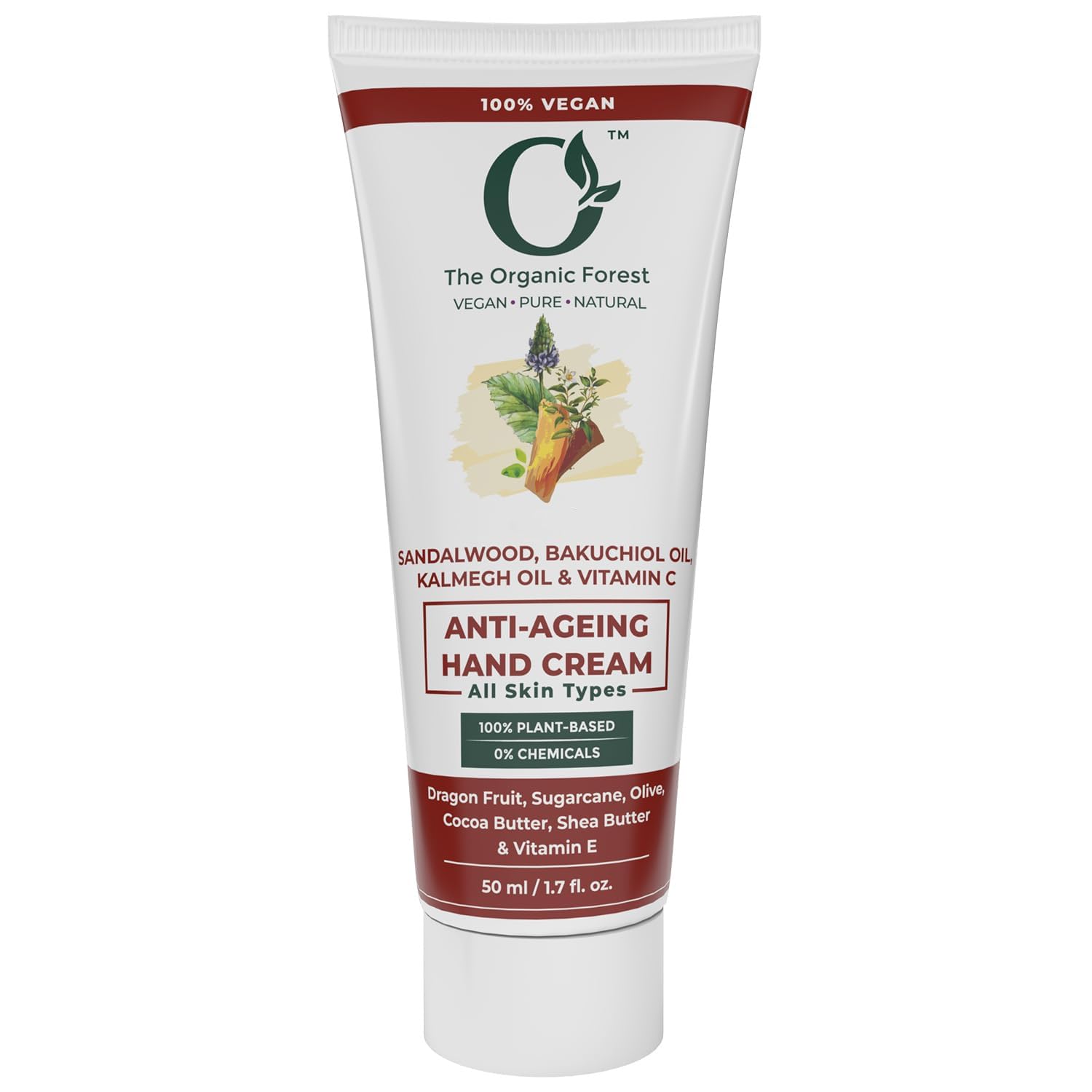 Plant Based Anti Aging Hand Cream – Best Handcream for Very Dry, Cracked Hands with SPF – Night Cream for Women & Men - Organic Vegan Hand & Nail Cream – Natural Moisturizer for Working Hands