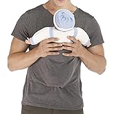 amropi Men's Baby Carrier Soothe V Neck Short Sleeve Kangaroo T Shirt