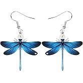 BAMAY Acrylic Dragonfly Earrings Insects Dangle Summer Jewelry Dragonfly Gifts for Women Charms