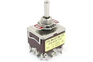 uxcell uxcellAC 380V 10A ON-Off-ON 3 Positions 9 Pin Latching Toggle Switch 3PDT
