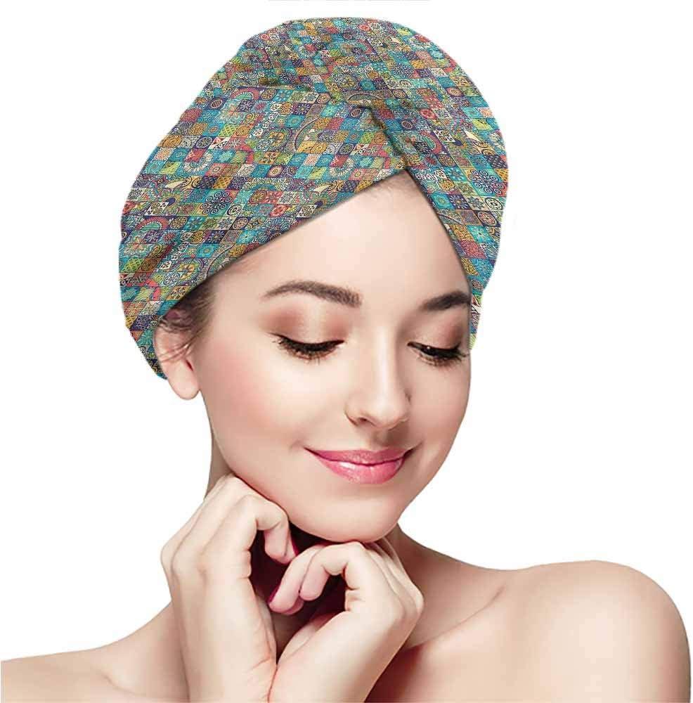 Dry hair towel, quick dry hair cap, long hair wrap,Moroccan,Oriental Ethnic Motifs