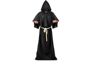Spooktacular Creations Adult Medieval Hooded Monk Cloak Renaissance Priest Robe Halloween Costume