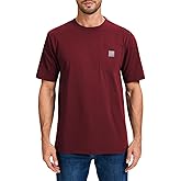 Kecols Men's Loose Fit Heavyweight Short-Sleeve Pocket Work T-Shirt (Regular&Tall)