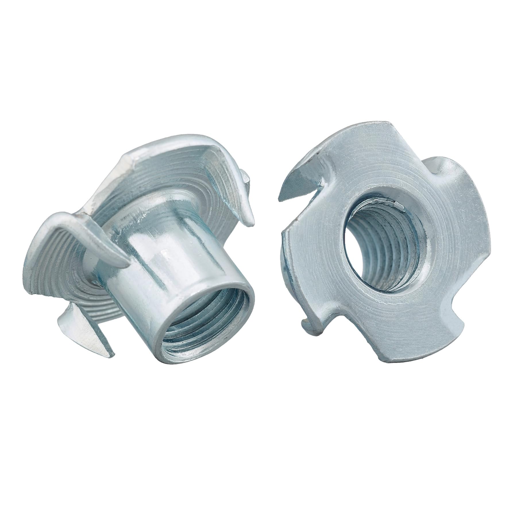 Drive-in nuts with 4 drive-in tips, galvanised steel, available in M4, M5, M6, M8, M10 (M6 x 9 mm, pack of 50)