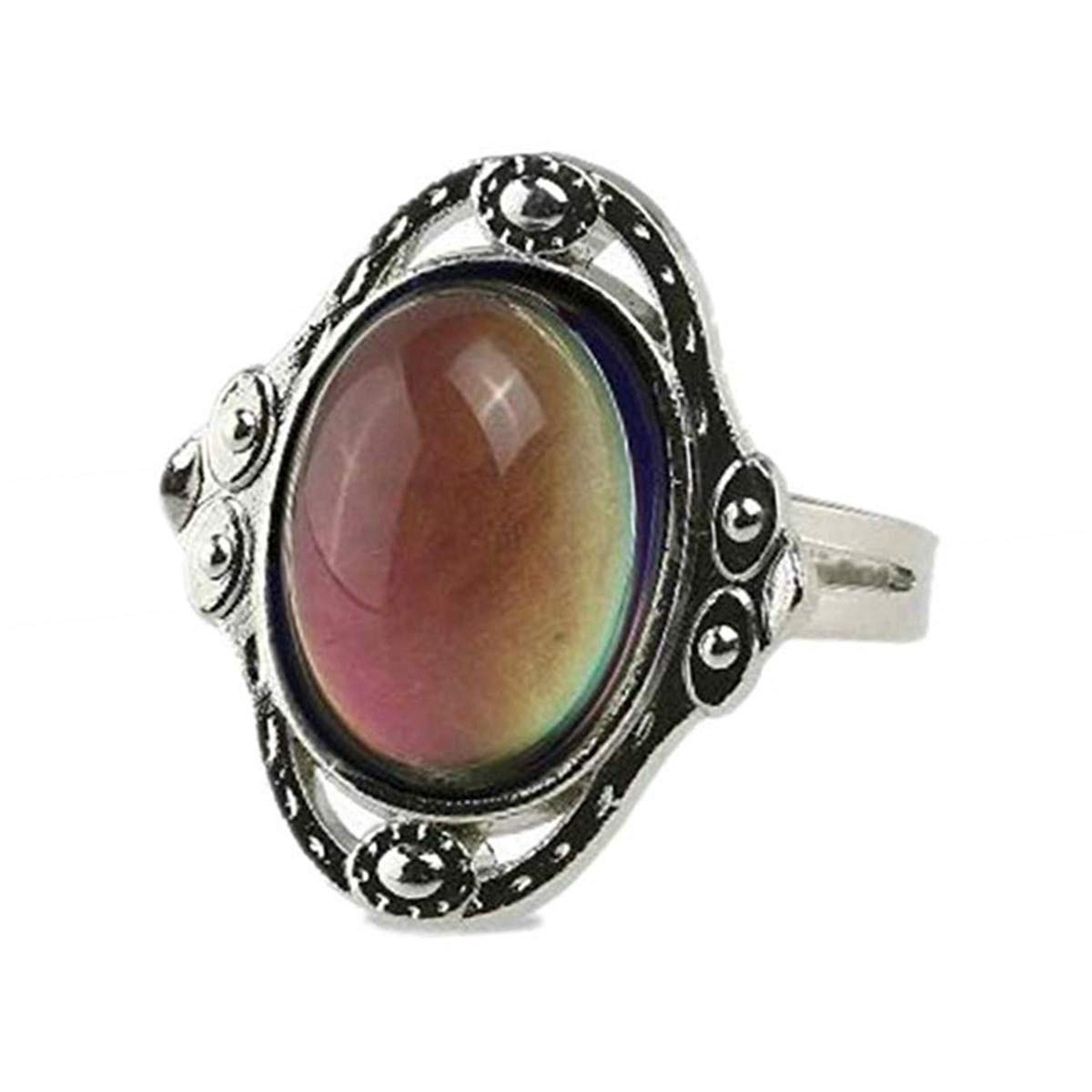 ODETOJOY Mood Ring for Men Adjustable Oval Color Changing ring Emotion Feeling Ring for Kids Girl