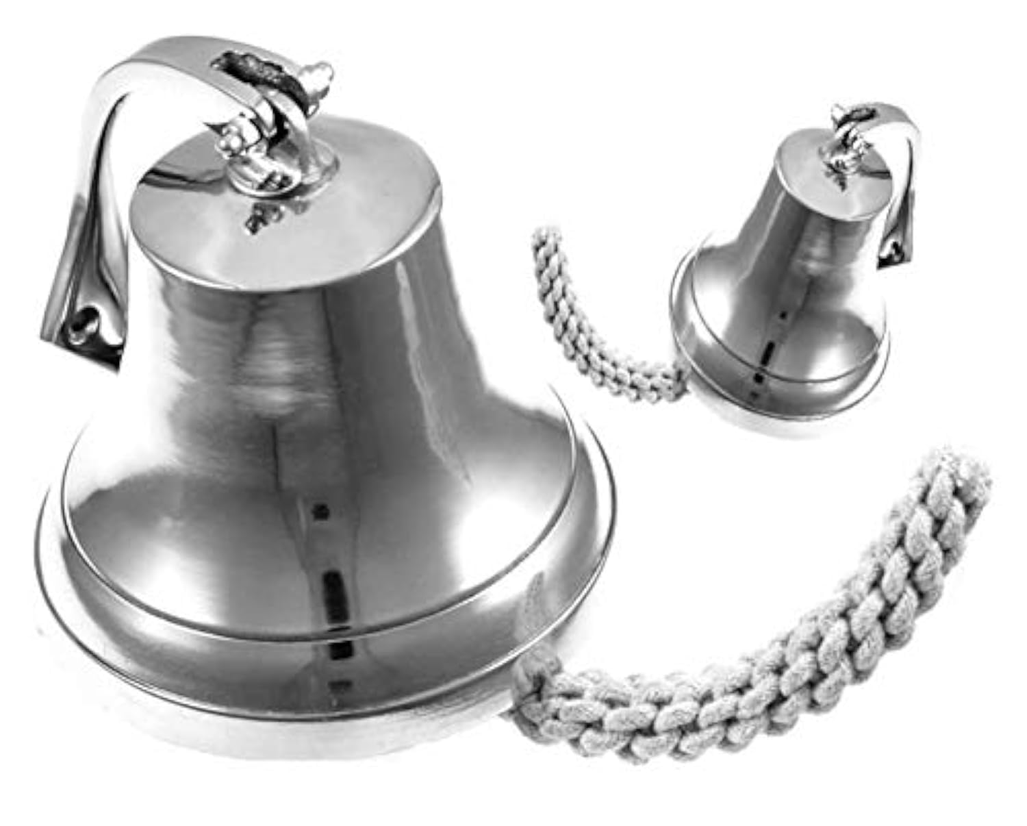 THORINSTRUMENTS (with device) Wall Mountable Polished Aluminum Dinner Bell, Nautical Ship, 6"