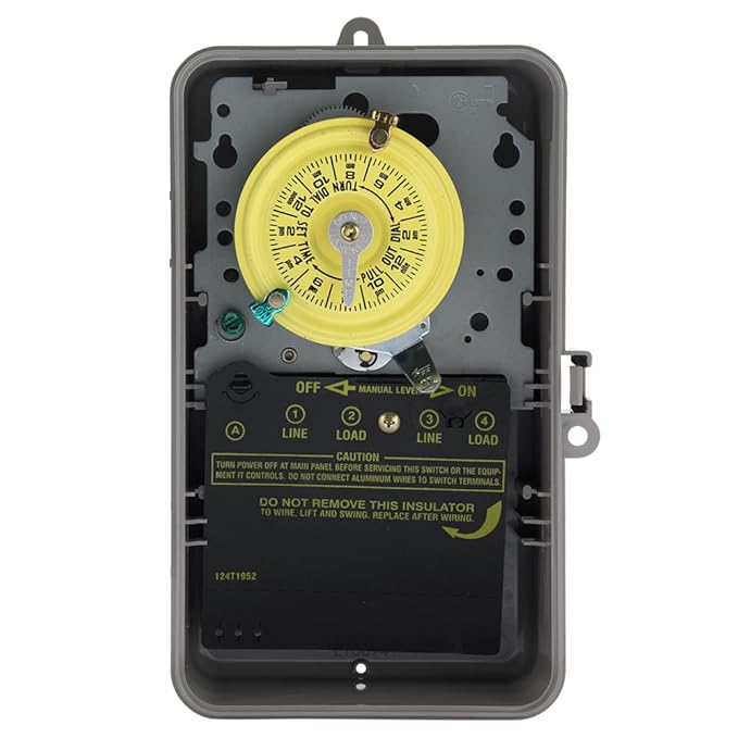 Intermatic T104P DPST Time Clock, 24 hour, 208V to 277V, Grey Wall