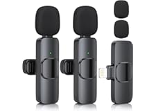 ZasLuke 2 Pack Wireless Lavalier Microphone for iPhone & iPad, Mini Microphone for Video Recording, Ultra-Low Delay Noise Can