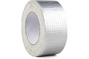 BAOXULAO Butyl Tape Waterproof Tape Aluminum Foil Tape Tape 2in(w) x 16.4ft(L) x1.2mm(T), Waterproofing in Toilets, Pipelines, roof Cracks, RVs, sunshades, Windows, Boat,Floors