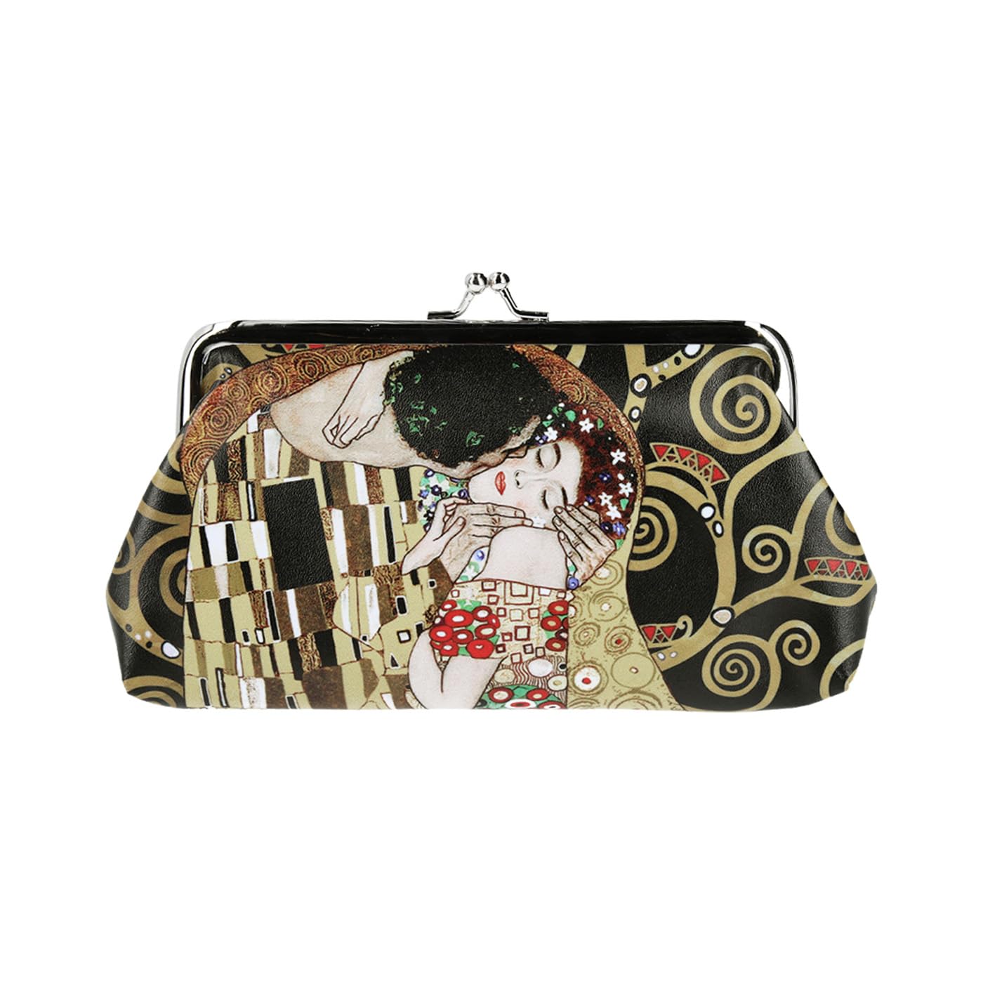 CARMANI - Medium Ladies Clasp Coin Purse with Gustav Klimt "The Kiss"