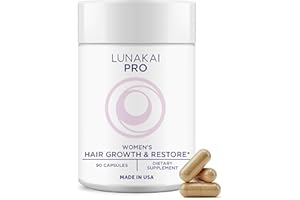 Lunakai PRO USA Made Women’s Hair Growth & Restore Vitamins – Advanced 15+ Nutrient Complex for Visible Results – Natural Thicker Hair Growth Supplement, 90ct