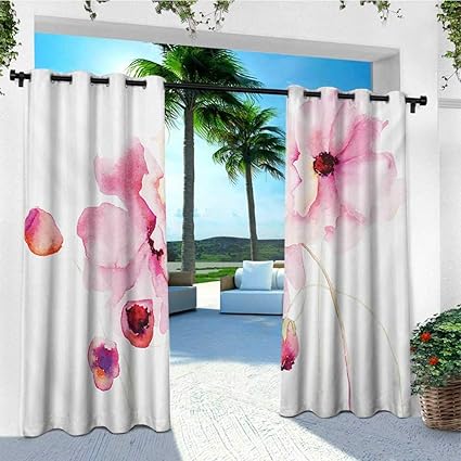 Amazon Com Leinuoyi Watercolor Outdoor Curtain Grommet Refined