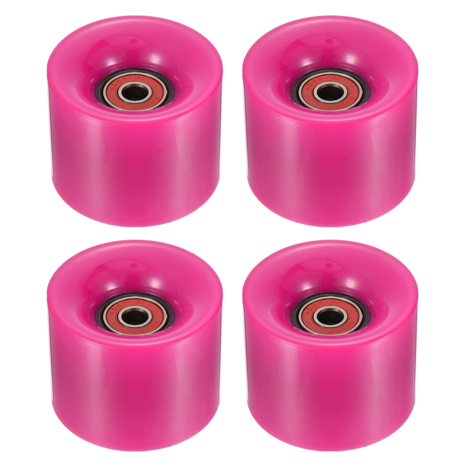 YOKIVE 4 Pcs Skateboard Wheels with Bearing, 80A Skate Scooters Replacement, Great for Skateboarding, Outdoor Street Sports (Rose Red, 60mm OD)