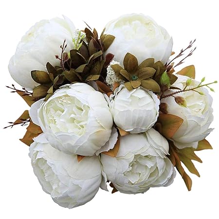 Astarc 13 Fleurs Artificielles Pivoine Roses De Mariage à