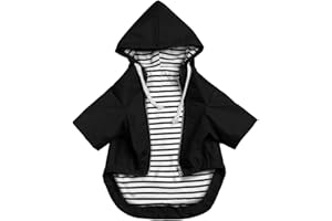 MOREZI Dog Raincoat rain Jacket Raincoat Dogs Waterproof Small Medium Breeds Zip Closure Storage Pocket Harness Hole Black M