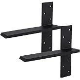 YESiDEA 2Pack Hidden Floating Shower Bench Bracket 1/2''Thick, 16''Lx2.5''W | Heavy Duty Floating T Shelf Brackets, Free Hanging Granite Countertop Support Brackets for Cabinets, Vanity, Bench Seats